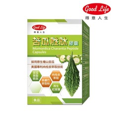 【得意人生】苦瓜胜肽膠囊 60粒/盒 每日補充, 1個, 【苦瓜胜肽膠囊】60粒/盒