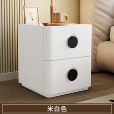奶油風實木烤漆床頭櫃 落地收納櫃, G1 米白色:40*40*46公分收納箱