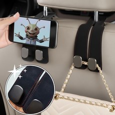 하루랩 자동차 가방걸이 헤드레스트 걸이 후크 거치대 1+1, 블랙+블랙, 1세트