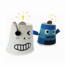 5인세트 나만의 그림 종이컵 LED 진동 로봇 만들기 방과후 연구실 과학실 과학놀이 창작 중등 체험 초등