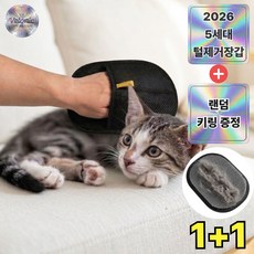 벨로닉 고양이 강아지 털제거 장갑 고양이털 정전기 브러쉬, 딕블랙, 2개