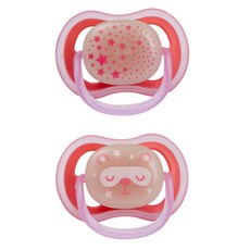 Avent Ultra 夜間安撫奶嘴套裝 2, 6~18個月, 6-18M粉色