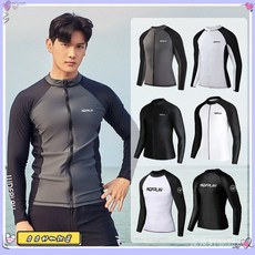 新款泳衣男士拉鏈長袖潛水服男衝浪保守顯瘦平角學生長袖溫泉泳裝, 298套頭單獨上衣,3XL 適合160-185斤