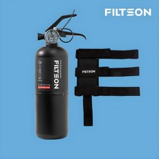 필슨 차량용 소화기 0.7kg (블랙) + 거치대포함 / 국산 소화기 자동차 겸용 캠핑용 가정용 KFI인증 분말, 1개, 700ml