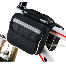 자전거 핸들바 프레임 안장 가방 사이클링 미니 숄더백, 1개, 블랙
