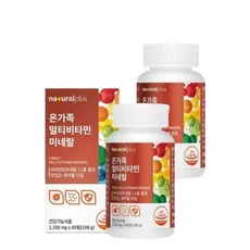 온가족 종합 멀티비타민 츄어블 90정 2병(6개월분) /비타민 미네랄 12종 오렌지맛, 1개