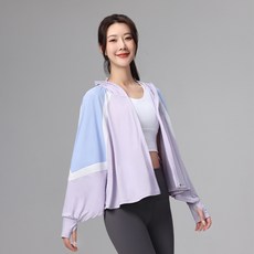 UPF50 防曬衣冰感親膚女時尚休閒健身外套戶外新款連帽寬鬆運動