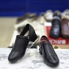 여성 4cm 블랙 경량 컴포트 지퍼 부티 드레스화 단화 3FQ426 621508