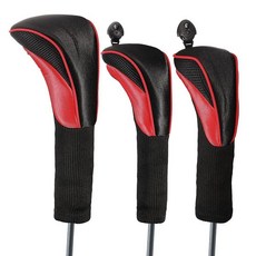 골프 클럽 헤드 커버 드라이버 페어웨이용 3피스 스포츠 팬 헤드커버 세트 액세서리 하이브리드 교체 가능한 태그 포함 3 4 5 7 X 남성 여성용, 우즈