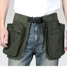 앞치마 주머니 포켓 카페 허리앞치마 공방 주방 전대 목공 방수 허리가방, 5_방수 군그린 2소가방+1대가방