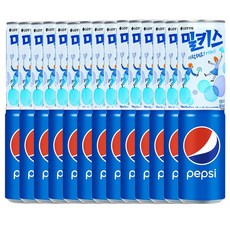 캔음료 2종 30개 (펩시x15 + 밀키스x15), 190ml
