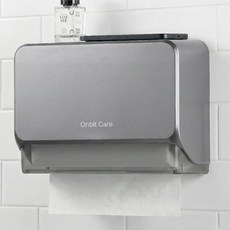 온빛홈 무타공 핸드타올 케이스 페이퍼타올 걸이, 그레이, 1개