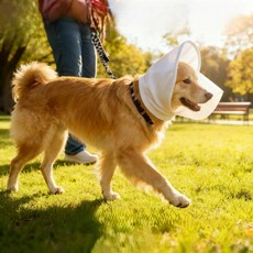 강아지 페이스커버 취식금지 해충 방지 얼굴망 입마개, 1개, 화이트 (소형)