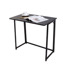 居家cheaper 免組裝秒收摺疊桌 露營桌/辦公桌/書桌/電腦桌/拜拜桌/機能桌/摺疊邊桌/工作桌/中元普渡, 【無輪組】黯木黑