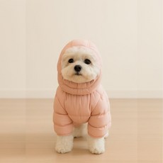 리오 강아지 올인원 패딩 따뜻한 애견패딩, 1개, 핑크
