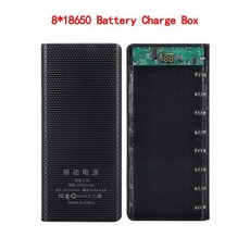 배터리 홀더 헤드셋 4/6*18650 저장 C 유형 Kebidumei 듀얼 USB 충전 DIY 보조베터리 볼트 5 케이스 쉘 마이크로 상자, 6)8x18650 Black