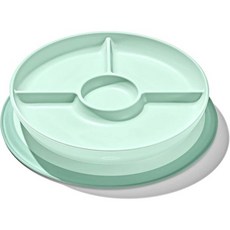 OXO 토트 61161000 석션 컵 디바이더 플레이트 블라썸 스테이 인 플레이스 키즈 접시, opal
