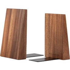 수제 북엔드 나무 창의적인 두꺼운 책 방지 장식 북엔드 아카시아 무소 우드 미끄럼, Walnut, 1개