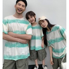 유아동 민트썸머 티셔츠 패밀리룩 키즈 남아 여아 여름 반팔 티셔츠 맘대디 커플 가족촬영