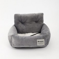 강아지 고양이 카시트 고양이시트카시트 그립 벨트 애견쿠션 쿠션 담요 뒷좌석용 세탁가능, 그레이스몰44 35 27cm1.89kg