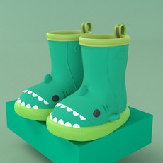 BYSIYU 孩童鯊魚造型拼色雨靴