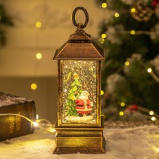 聖誕風燈音樂盒 創意注水小夜燈 聖誕擺件 八音盒水晶球 耶誕節裝飾 聖誕節裝飾 節日裝飾, 1個, 新款大風燈老人與樹