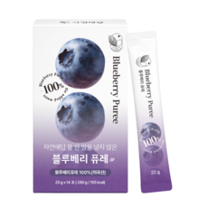 자연해답 물 한 방울 넣지 않은 블루베리 퓨레, 14개, 20g
