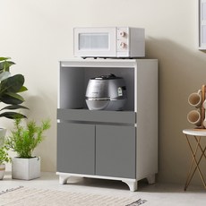 로즈 800 전자렌지대 다용도 밥통 주방 정리 수납 냉장고 옆 선반장, 그레이