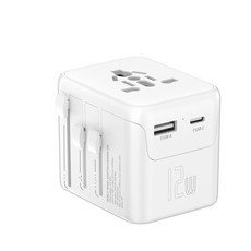 萬國旅遊充電器 45W GaN III 快充, 白色（12W-1U1C）, 1個, 1
