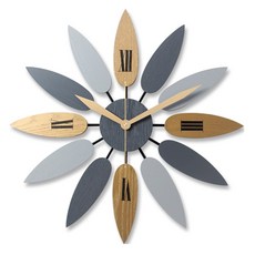 LEBENDECO 北歐木質花朵掛鐘, 混色