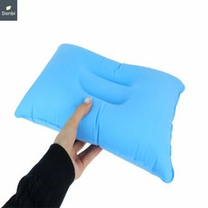 휴대용 PVC 직사각 에어베개 여행용목베개 휴대용에어베개 휴대용에어목베개 공기주입베개, 블루