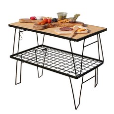 엑스캠퍼스 블랙 쿨러스탠드 2P 쉘프 장작건조 아이스박스 받침 다용도 테이블 수납가방 포함