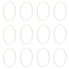 이케아 HASSJON 샤워커튼링 12P세트/이케아커튼링/샤워커튼링, 화이트, 12개