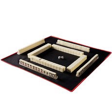 미니 마작 세트 휴대용 캠핑용 소형 손마작 여행용 가정용 숙소용 미니멀 디자인, 1개, 24호 천청색+핸드백+도박