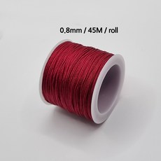 [비즈엔케이] 0.8mm 나일론 매듭실 45M (롤) 판매단위 팔찌 만들기 재료, 1개, 버건디