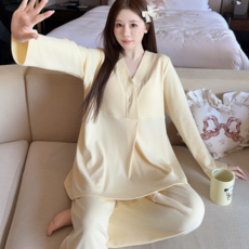 마마앙 수유복 수유잠옷 세트 빅사이즈 임산부 노브라 가슴패드 캡내장 임부복