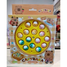 Capybara 釣魚遊戲玩具，15 魚，2 釣竿, 棕色, 1個