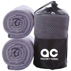 흡수잘되는 100 X 30 극세사 스포츠 등산 헬스 골프 타월 수건, 2개, 그레이