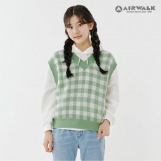 에어워크 주니어 스쿨룩 체크 니트 베스트