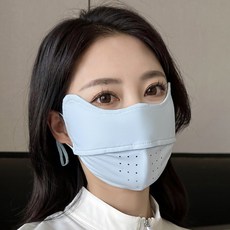 쿨마스크 자외선 차단 햇빛 골프 여름 안면 복면 마스크 사이클링 스포츠 야외 차단 러닝 조절 자외선 얼굴 패션 남녀공용 가능한 여름, light blue