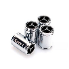 메르세데스 벤츠 휠캡 자동차 휠 허브 커버 AMG 로고 밸브캡 타이어 엠블럼 블랙, 스포츠 티타늄 실버 - 블랙