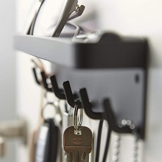 후니몰 품질 좋고 가성비 뛰어난 / 다용도 무타공 키링 자석 현관문 선반 / 지금 나에게 필요한 MUST HAVE 아이템, 1개, 블랙_FREE