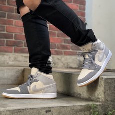 Air Jordan 1 Mid Cream Grey 奶油 灰 DN4281-100, 1個, (下單後請注意商品諮詢訊息)