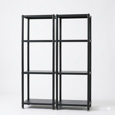 다용도 수납 주방 선반 탄소강 철재 선반 진열장, 1개, 블랙