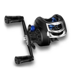낚시 휠 7.2:1 두 개의 금속 스풀 베이트 캐스팅 낚시 릴 8kg 최대 드래그 8 + 1BB 낚시 코일 낚시 태클, Blue, Right Hand