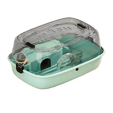 iCat 寵喵樂 雙層跑輪倉鼠籠 雙層平台 透明掀蓋 運動跑輪 真空水壺 全功能透氣倉鼠屋, 藍色, 1個