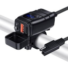 오토바이 휴대폰 충전기 듀얼 QC3.0 타입 CPD 오토바이 USB 충전기ONOFF 스위치 포함 휴대폰용 SAE USB 어댑터 오토바이 액세서리 빠르게 분리, 오토바이 휴대폰 충전기 듀얼 QC3.0 타입 CPD 오