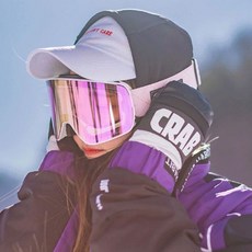 柱麵成人滑雪護目鏡，雙層防霧防風雪地眼鏡，臺灣出貨，滑雪裝備可開發票, 白框透明粉片, 1個