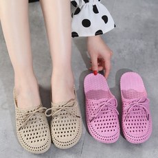 말랑한 펀칭 젤리 슈즈 여성 샌들 여름 사무실 슬리퍼 zli+262Gq