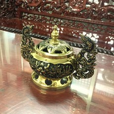 台灣純銅製造頂級純銅祥龍淨香爐（大、中、小）- 祭祀祈福，祥龍獻瑞，世代傳承, 1個